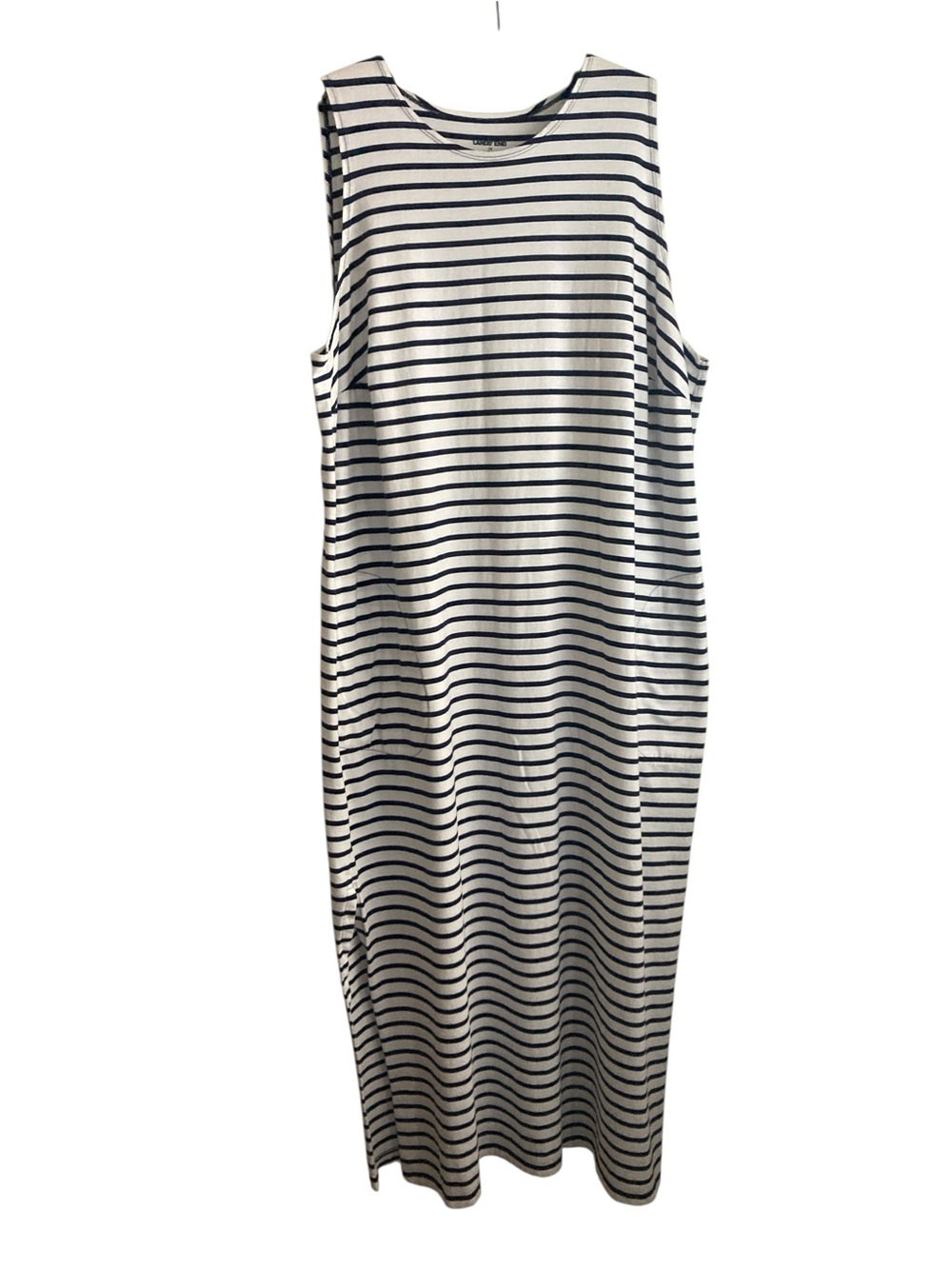 SOLD😎Women’s Lands’ End plus size 2X 100% cotton striped dress beachy coastal